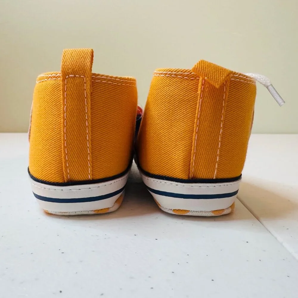 Baby Boy Baby Girl Shoes Orange Canvas High Top Sneakers Baby Size 3